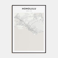 Honolulu Map Portrait Poster