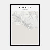 Honolulu Map Portrait Poster