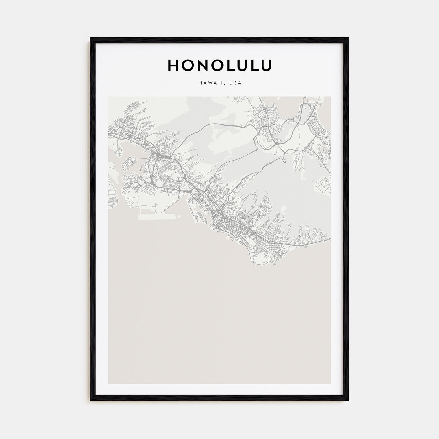 Honolulu Map Portrait Poster