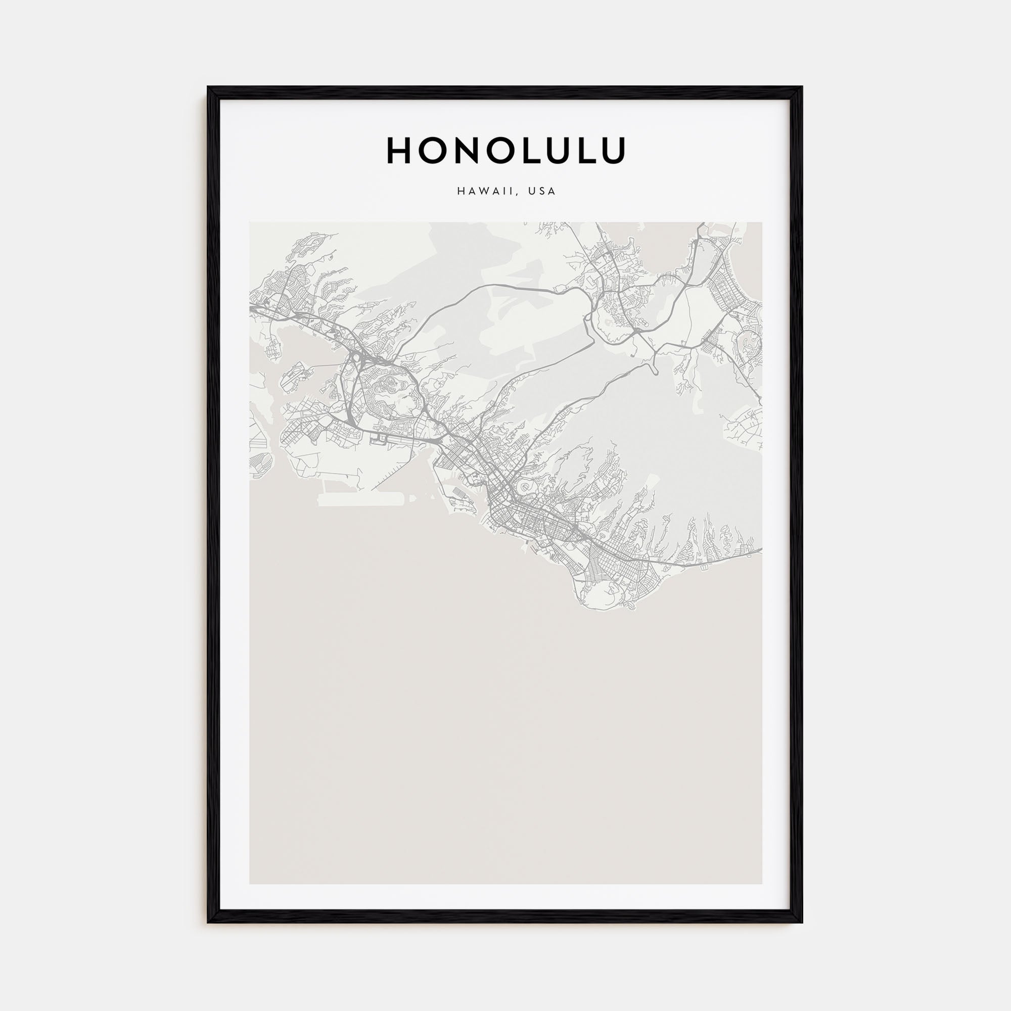 Honolulu Map Portrait Poster