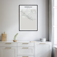 Honolulu Map Portrait Poster