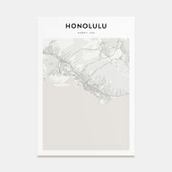 Honolulu Map Portrait Poster