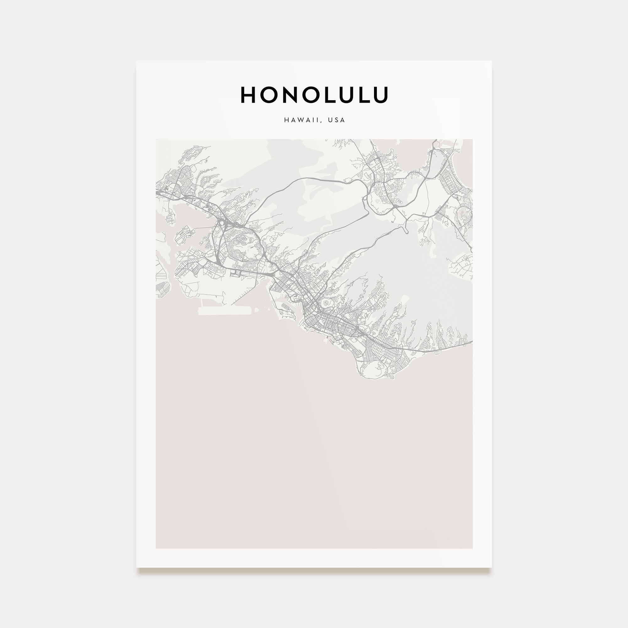 Honolulu Map Portrait Poster