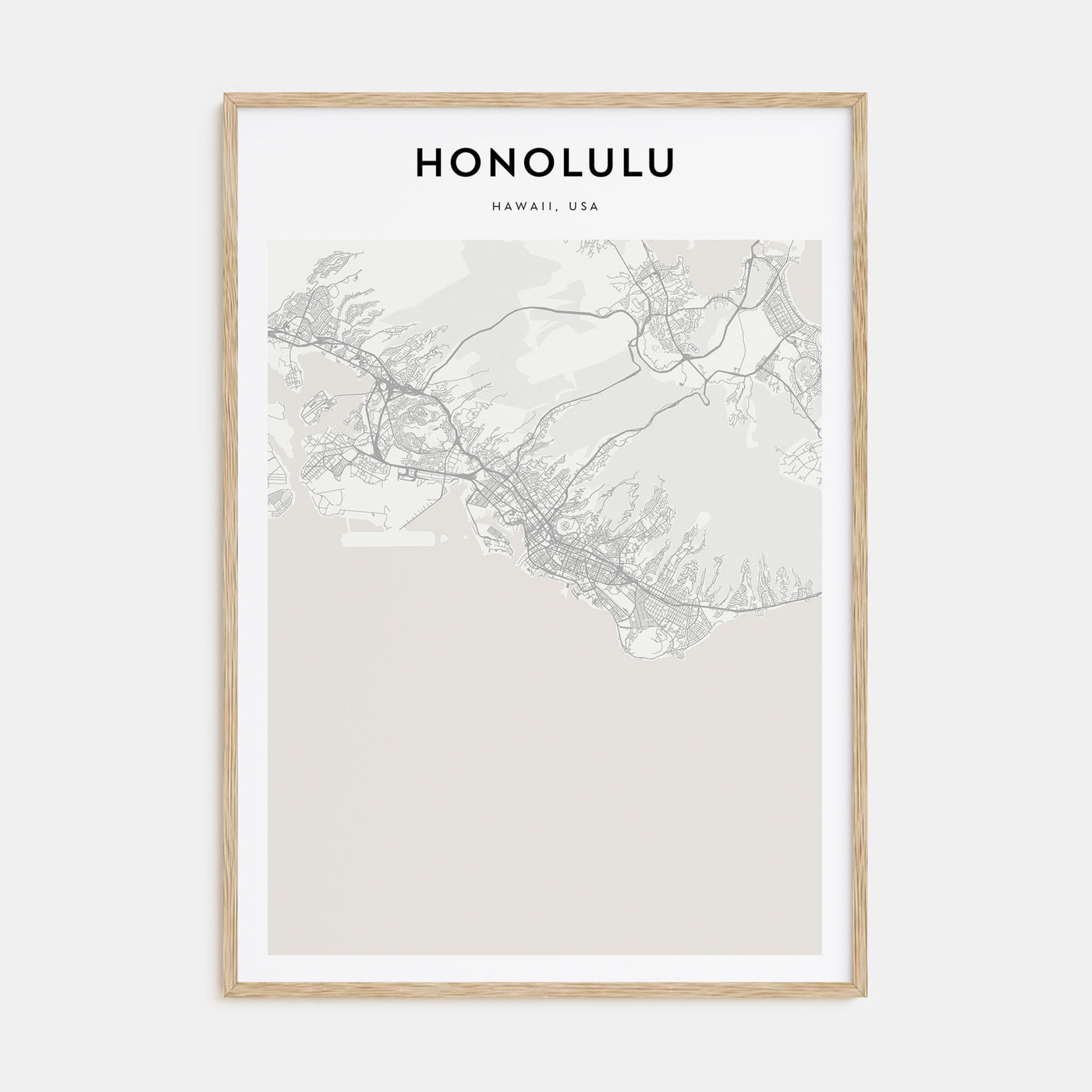 Honolulu Map Portrait Poster