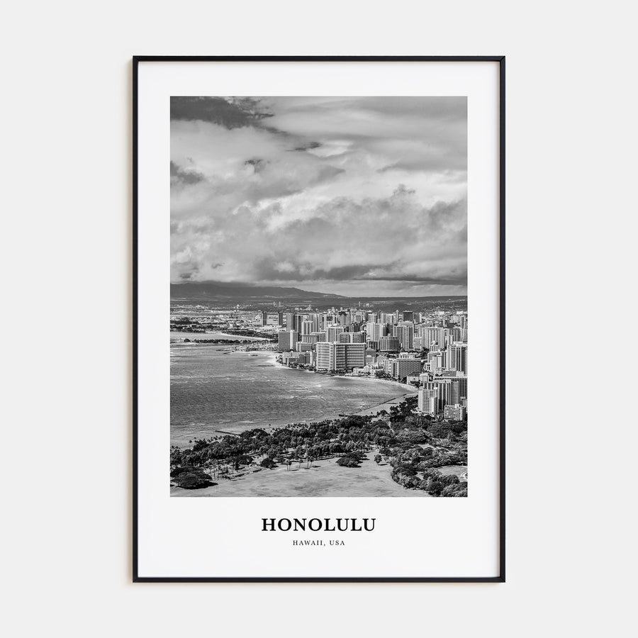 Honolulu Portrait B&W No 1 Poster