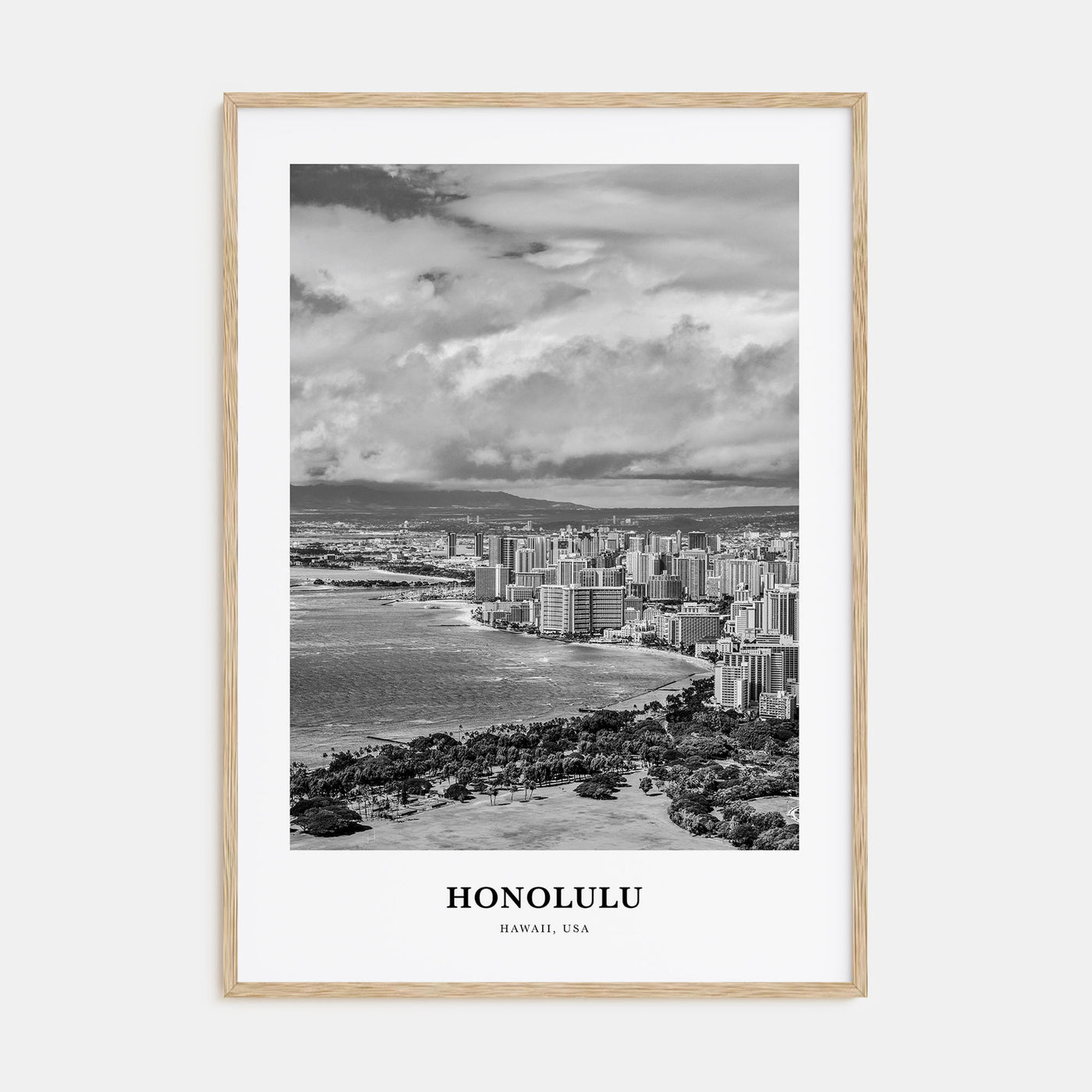 Honolulu Portrait B&W No 1 Poster