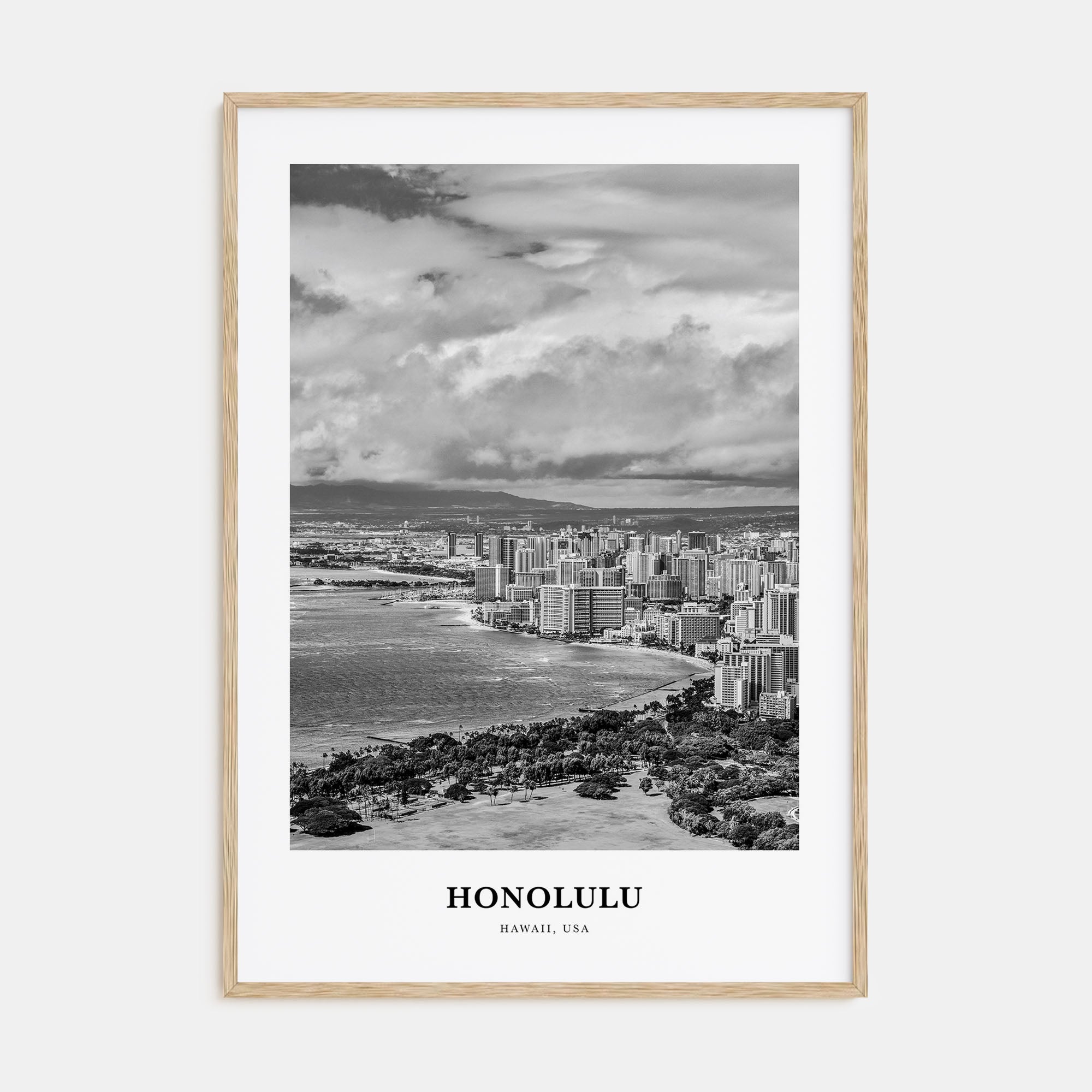 Honolulu Portrait B&W No 1 Poster