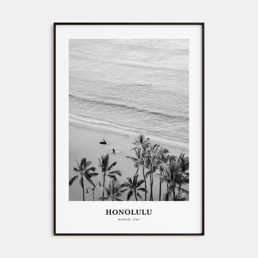 Honolulu Portrait B&W No 2 Poster