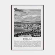 Honolulu Travel B&W No 2 Poster
