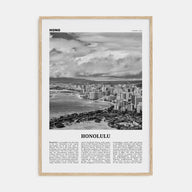 Honolulu Travel B&W No 2 Poster