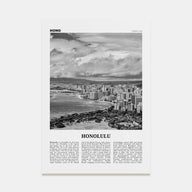 Honolulu Travel B&W No 2 Poster