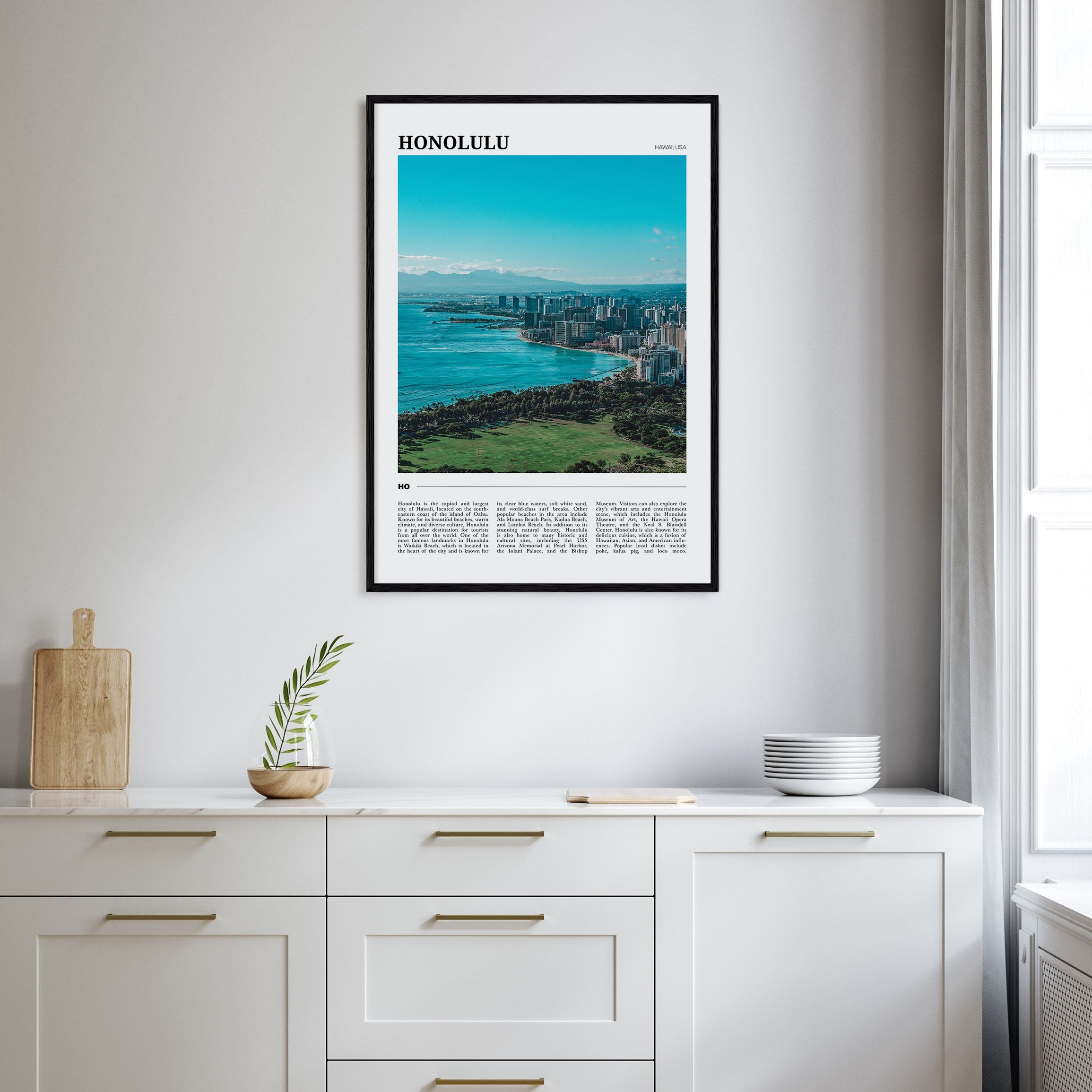 Honolulu Travel Color Poster