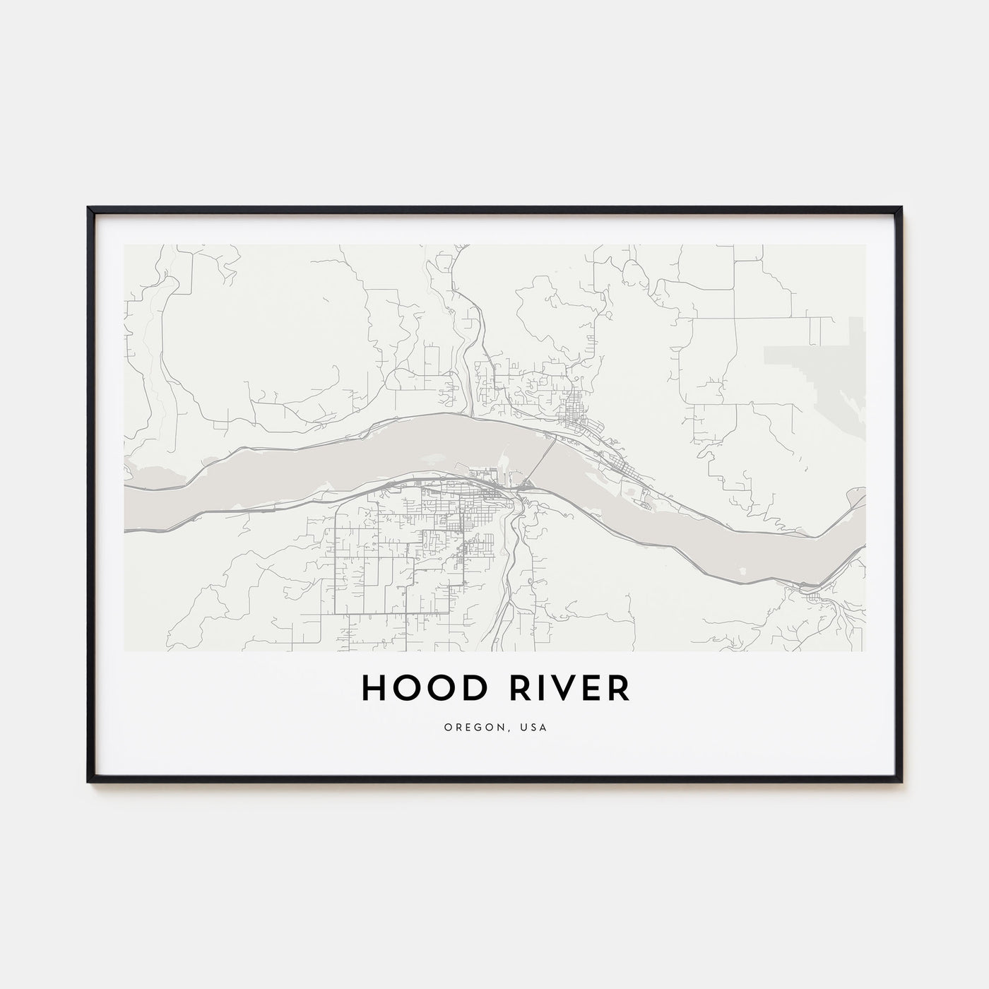Hood River Map Landscape Poster