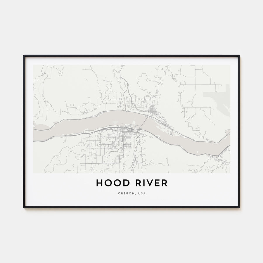 Hood River Map Landscape Poster