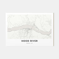 Hood River Map Landscape Poster