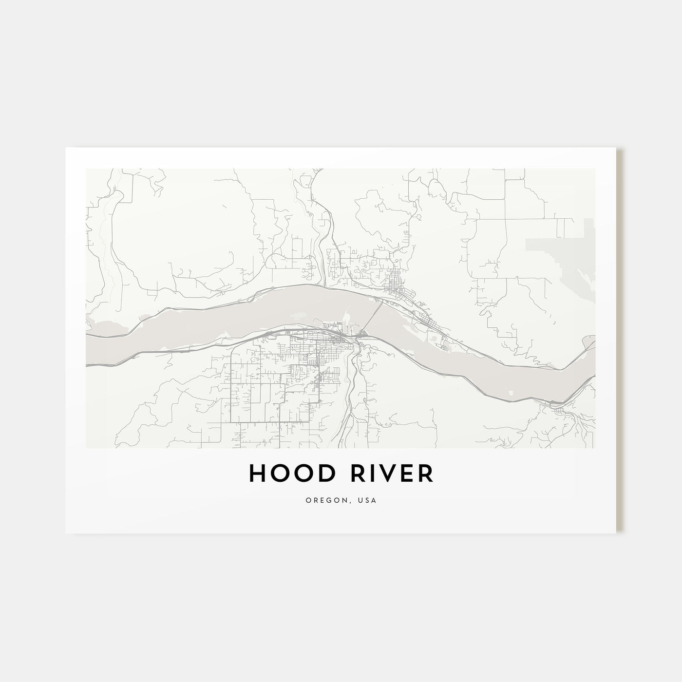 Hood River Map Landscape Poster
