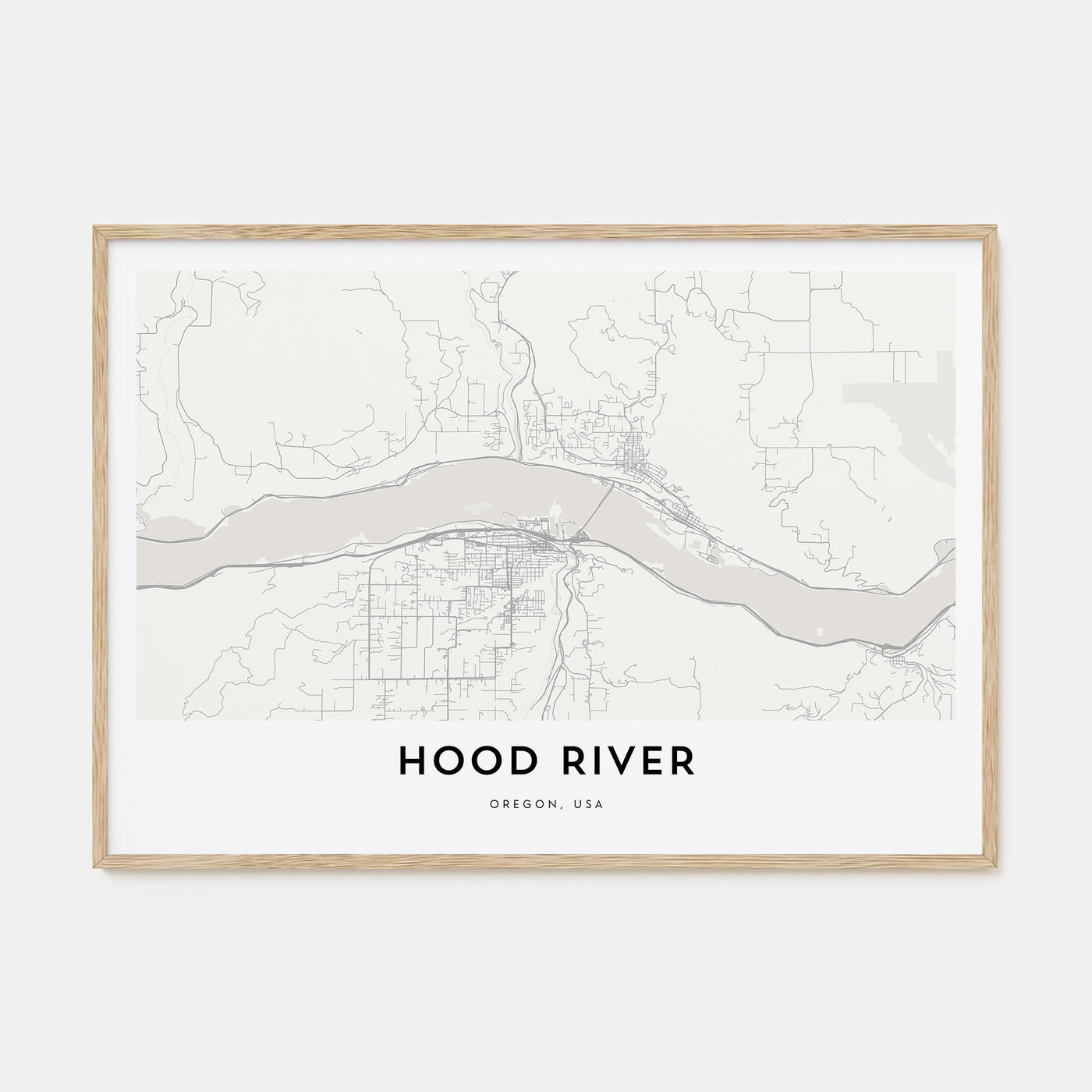 Hood River Map Landscape Poster