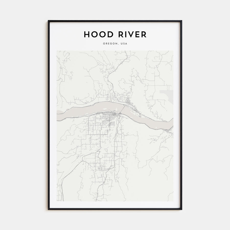 Hood River Map Portrait Poster