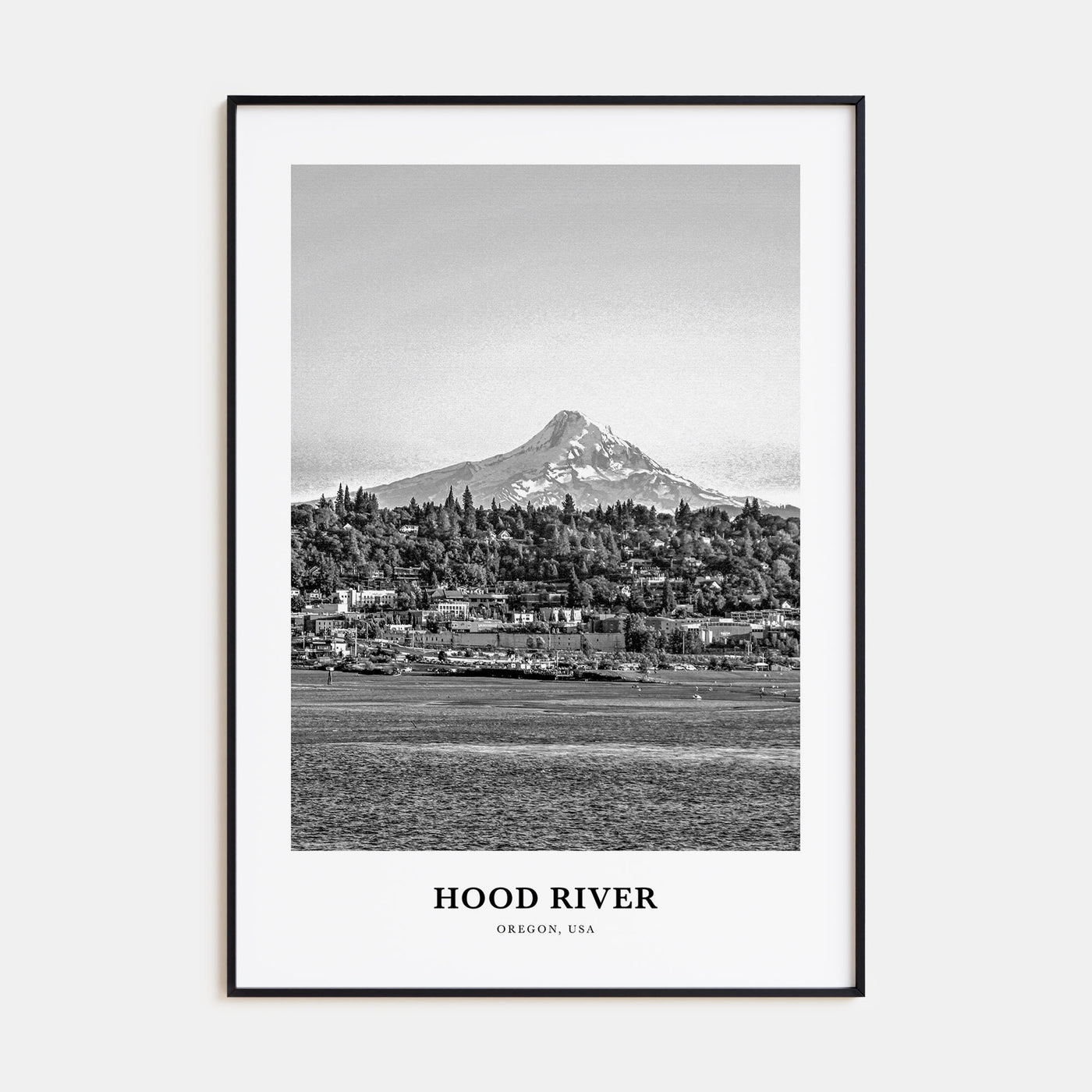 Hood River Portrait B&W Poster