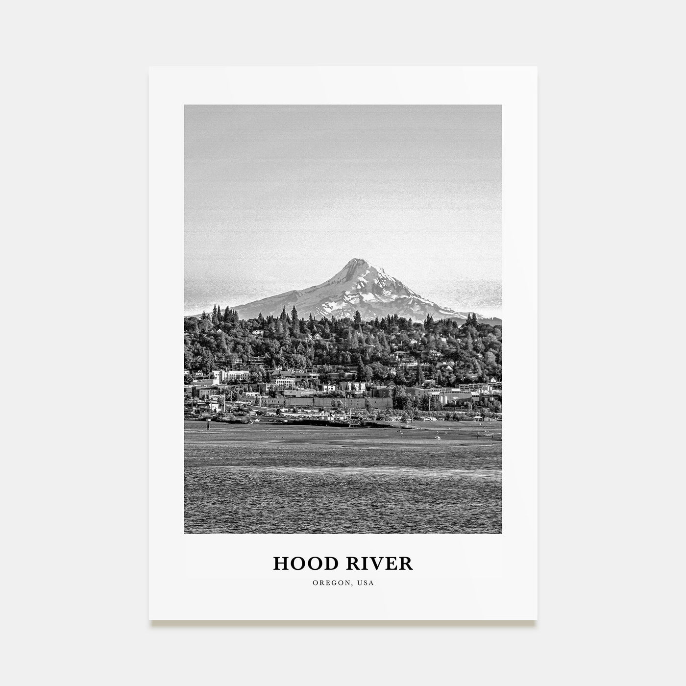 Hood River Portrait B&W Poster