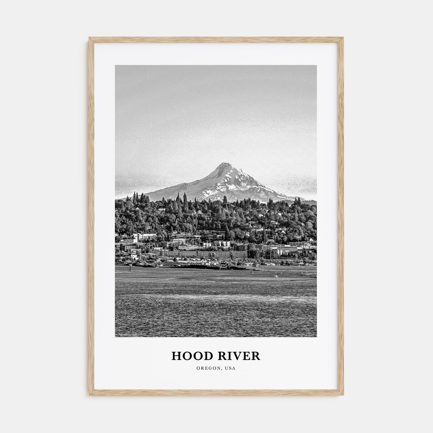 Hood River Portrait B&W Poster