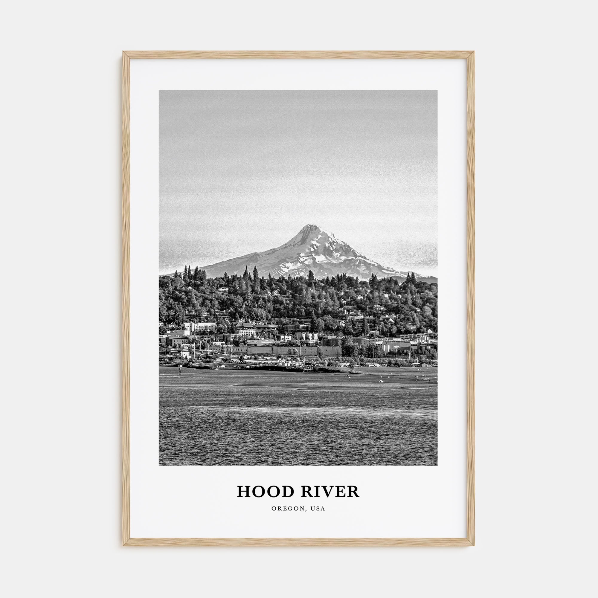 Hood River Portrait B&W Poster