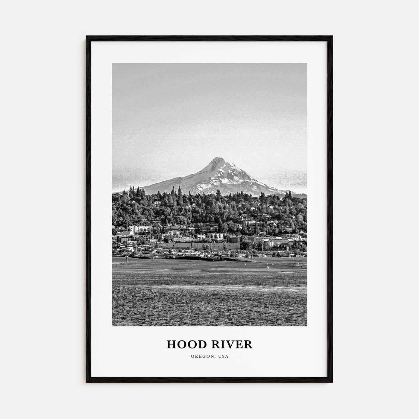 Hood River Portrait B&W Poster