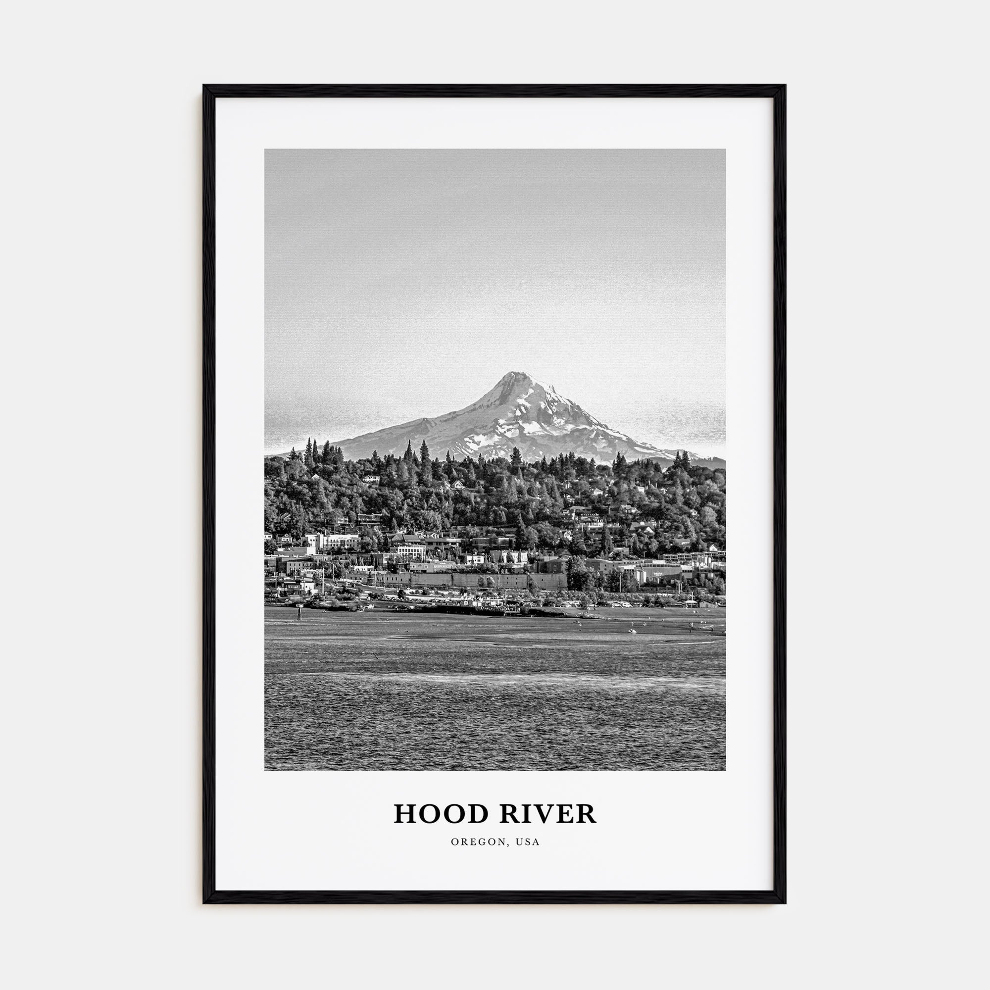 Hood River Portrait B&W Poster
