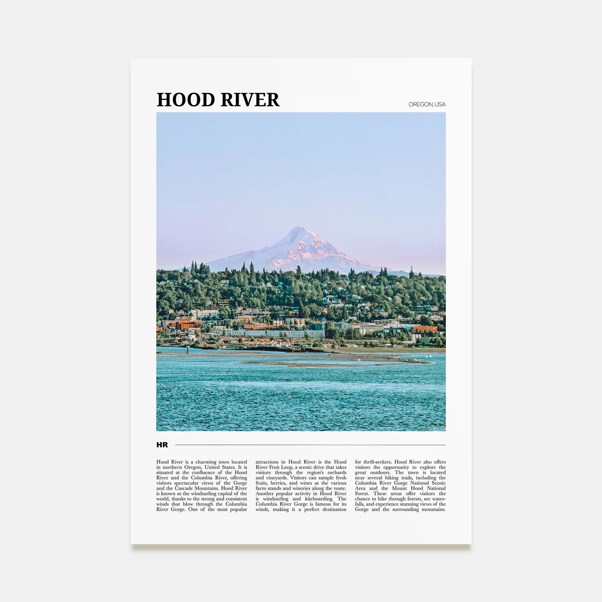Hood River Travel Color Poster