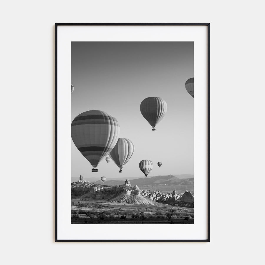 Hot Air Balloon Photo B&W Poster