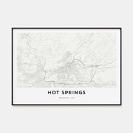 Hot Springs Map Landscape Poster