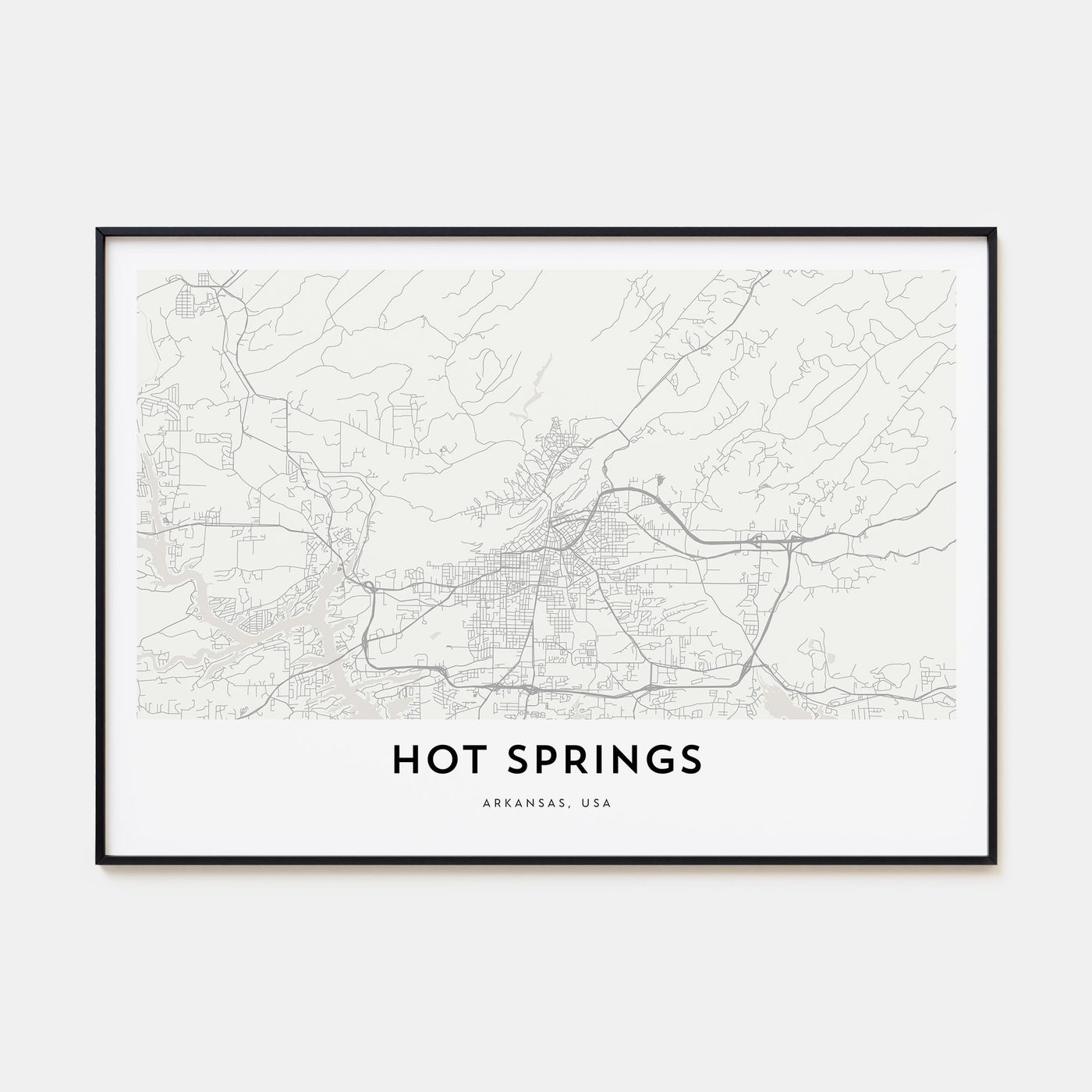 Hot Springs Map Landscape Poster