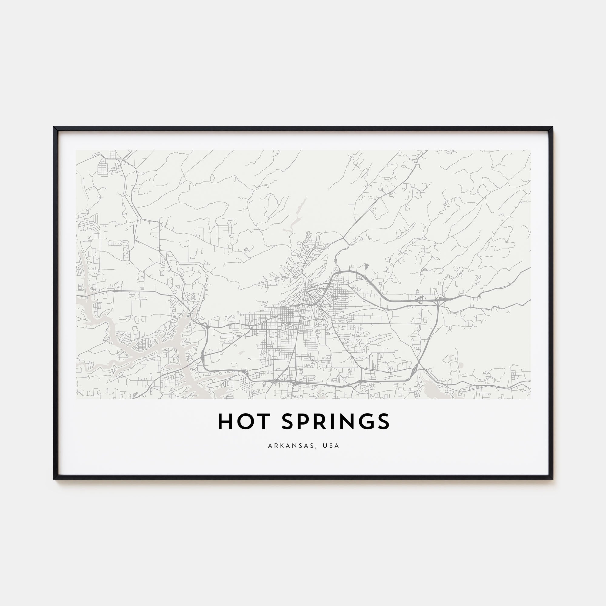 Hot Springs Map Landscape Poster