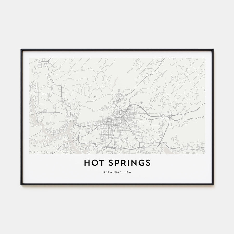 Hot Springs Map Landscape Poster