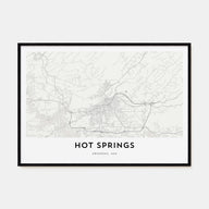 Hot Springs Map Landscape Poster