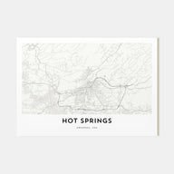 Hot Springs Map Landscape Poster