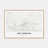 Hot Springs Map Landscape Poster
