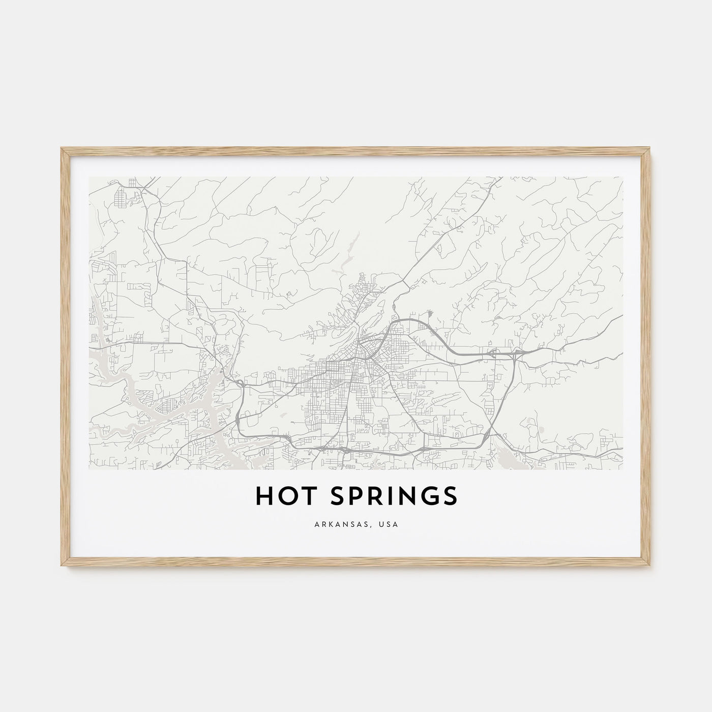 Hot Springs Map Landscape Poster
