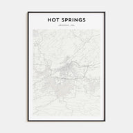 Hot Springs Map Portrait Poster