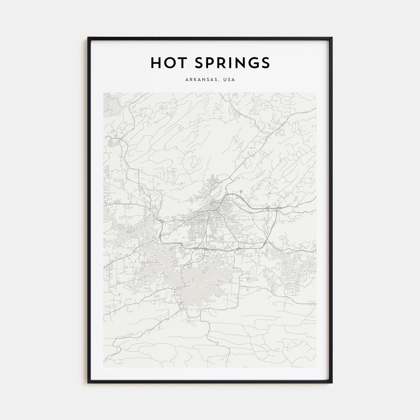 Hot Springs Map Portrait Poster