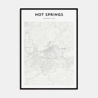Hot Springs Map Portrait Poster