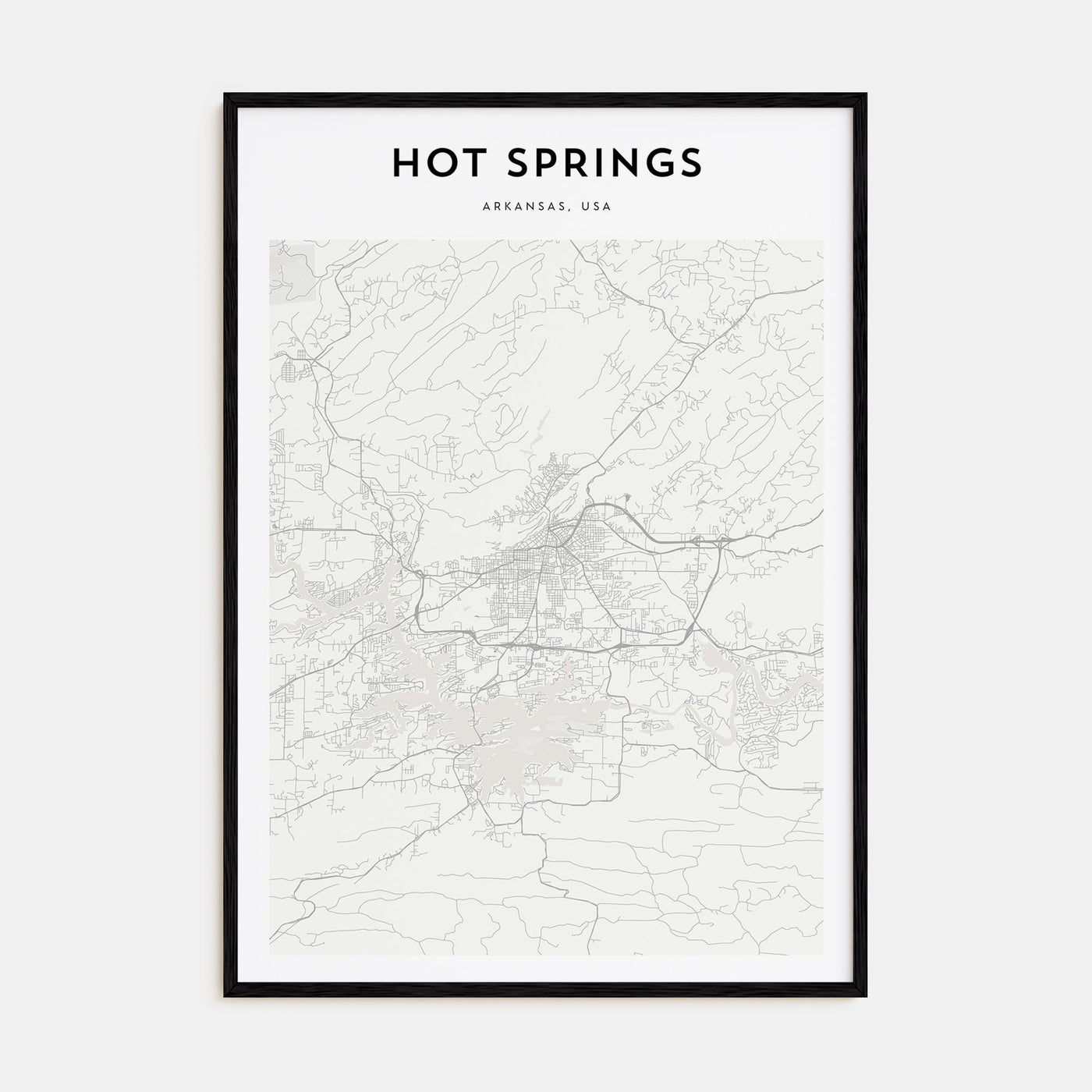 Hot Springs Map Portrait Poster