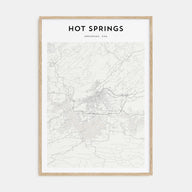 Hot Springs Map Portrait Poster