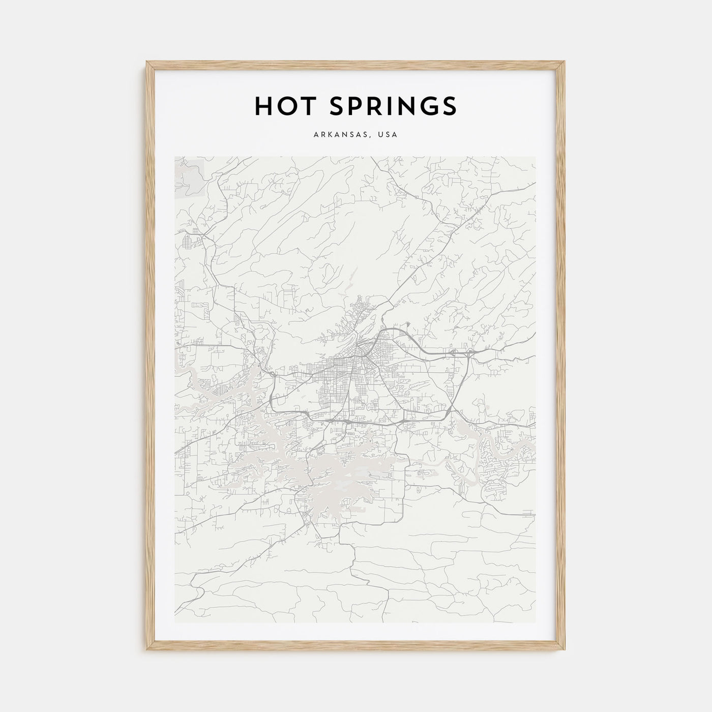 Hot Springs Map Portrait Poster
