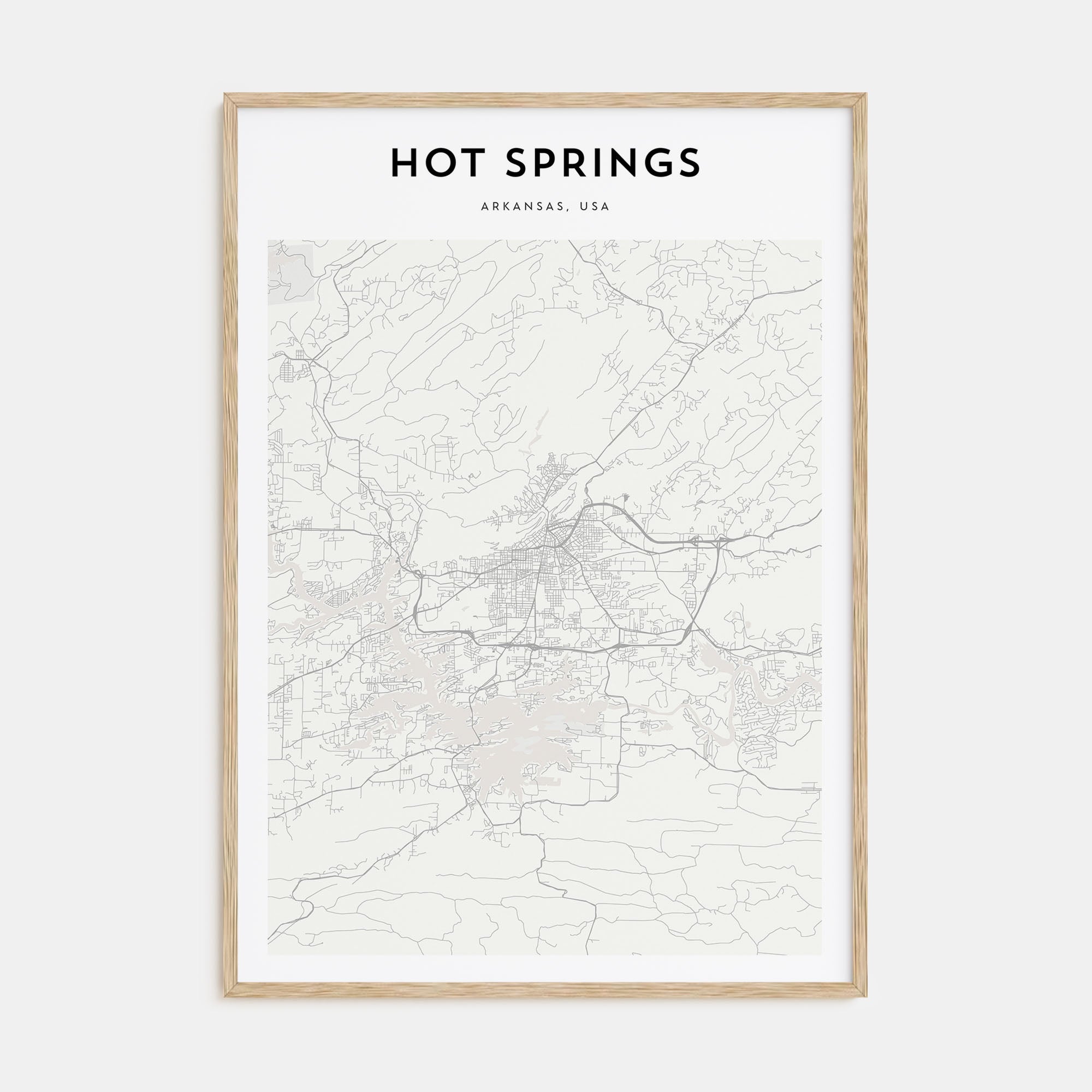 Hot Springs Map Portrait Poster