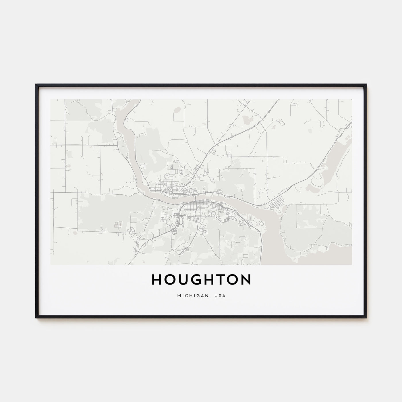 Houghton Map Landscape Poster