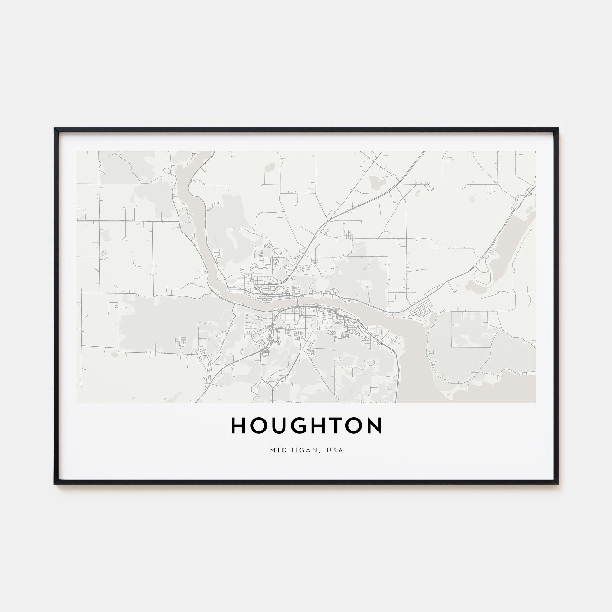 Houghton Map Landscape Poster