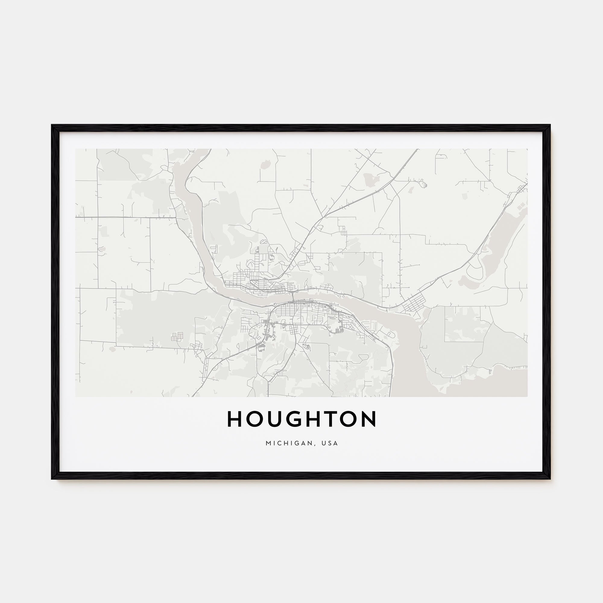 Houghton Map Landscape Poster