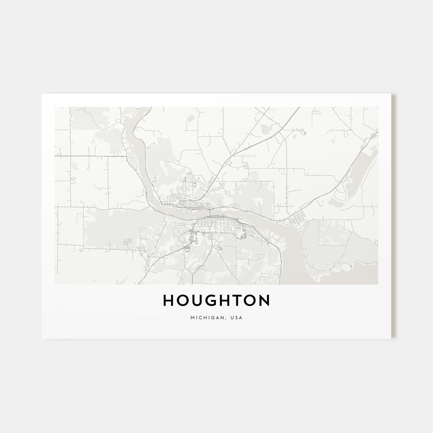 Houghton Map Landscape Poster