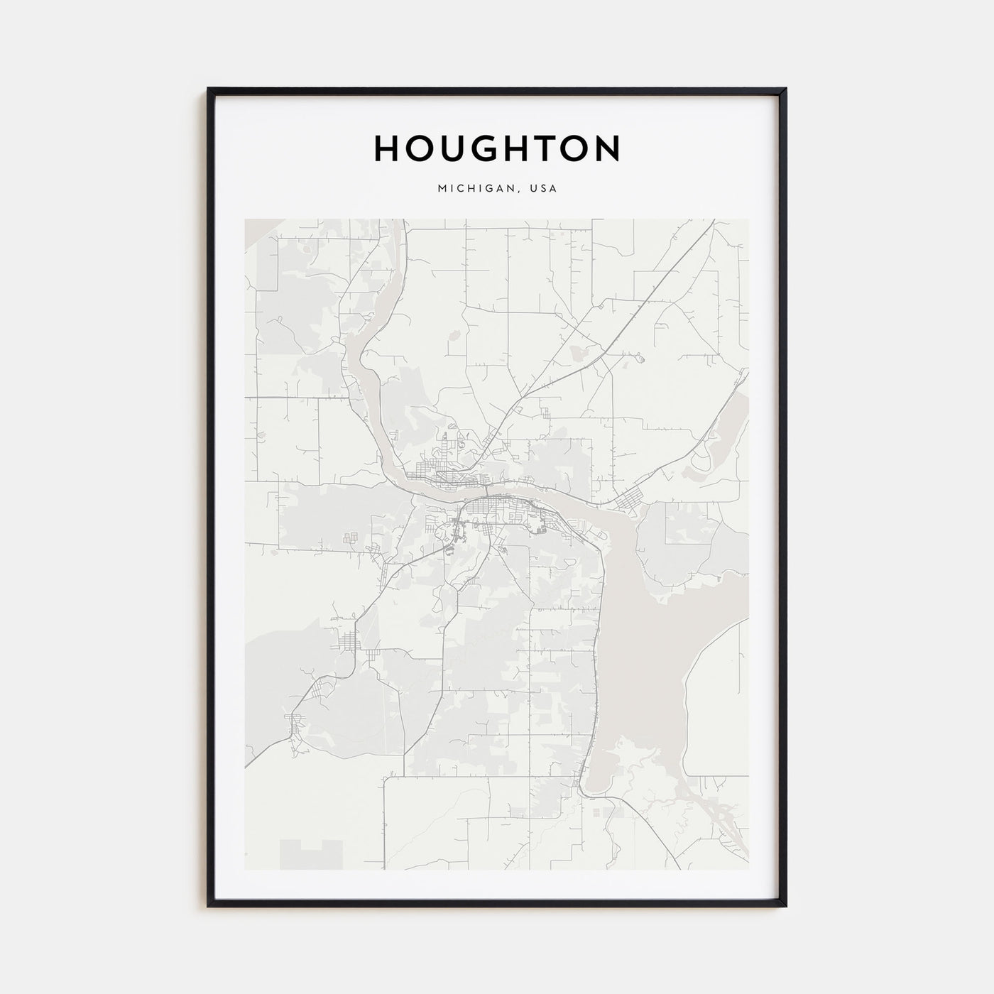 Houghton Map Portrait Poster